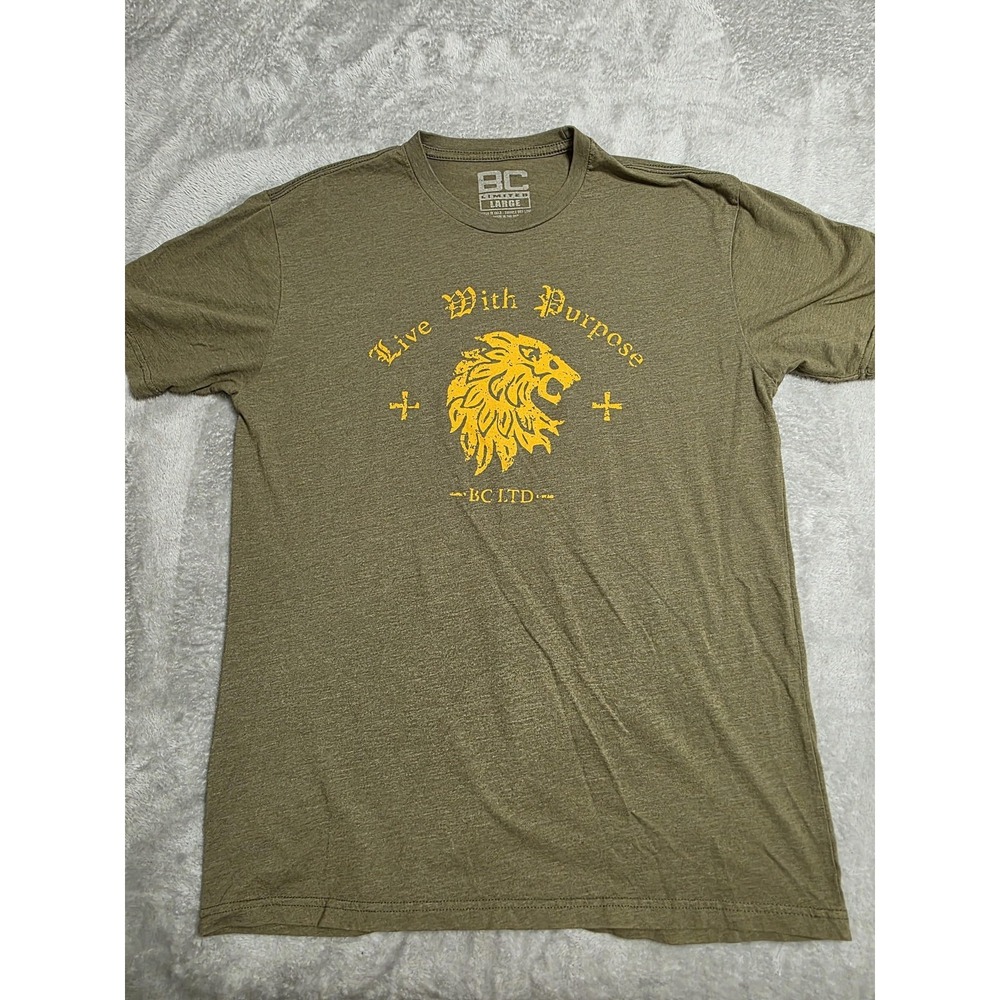 BC Limited Shirt Mens Large Green Live With Purpose Lion Graphic Tee Crewneck